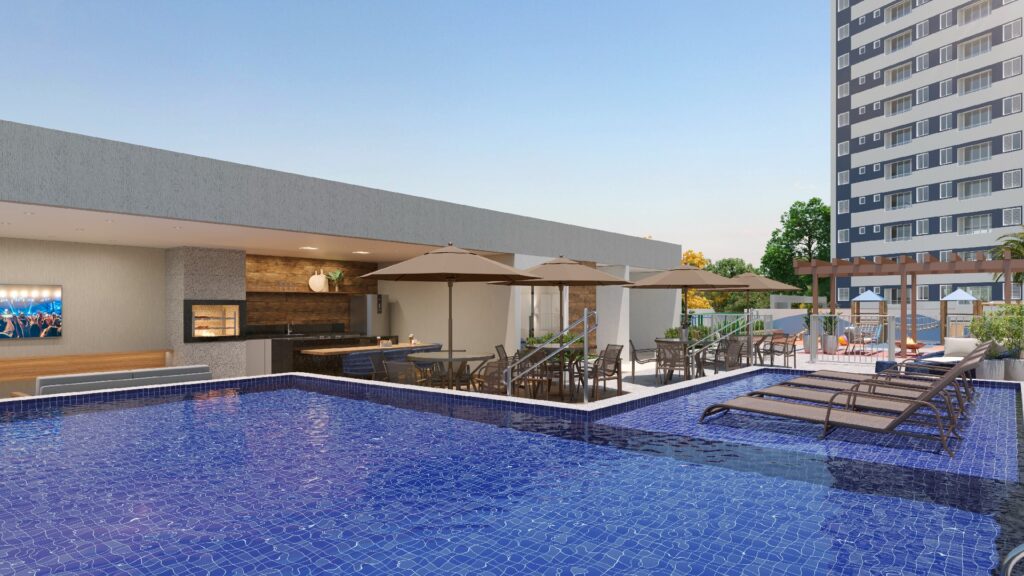 Perspectiva da Piscina Adulto e Infantil