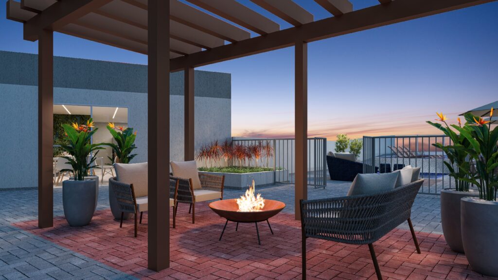 Perspectiva do Fire Lounge
