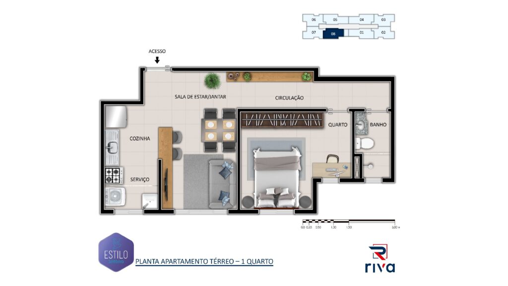 Apartamento Terreo 1 quarto