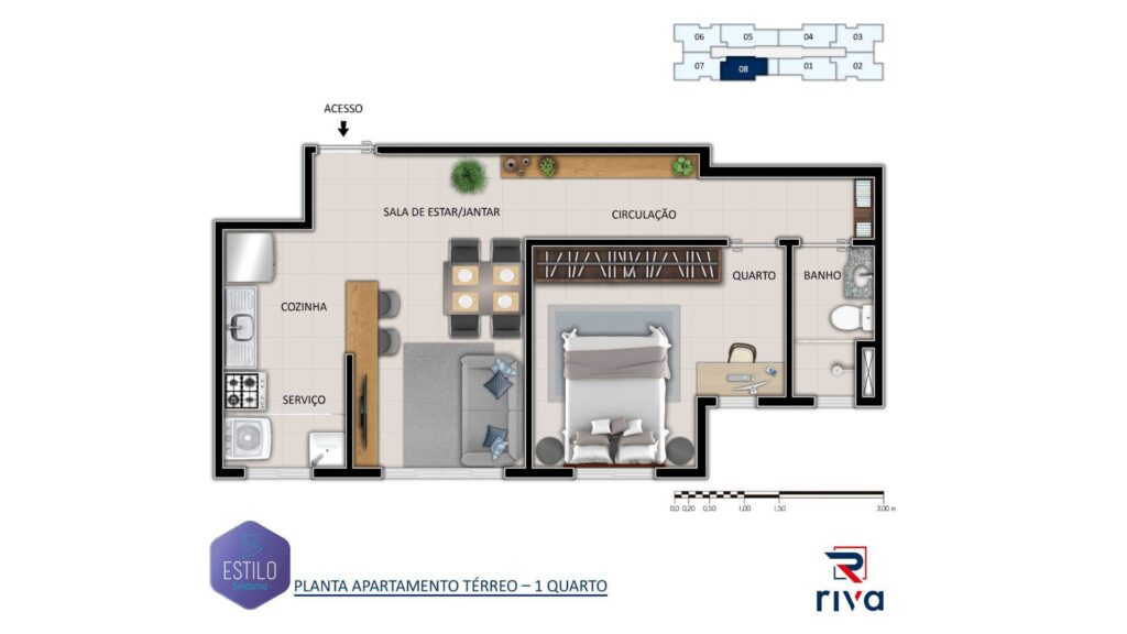 Apartamento 1 Quarto