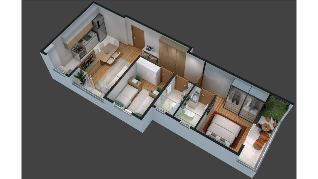 Planta 3D Apto. 1201B
