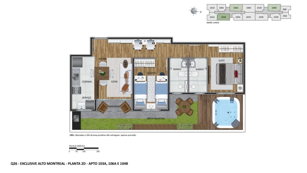 Planta Apto. 103A Meio