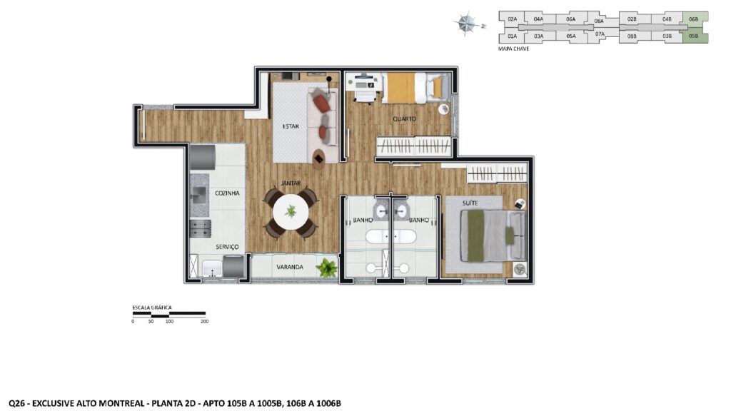Planta Apto. 105B Ponta