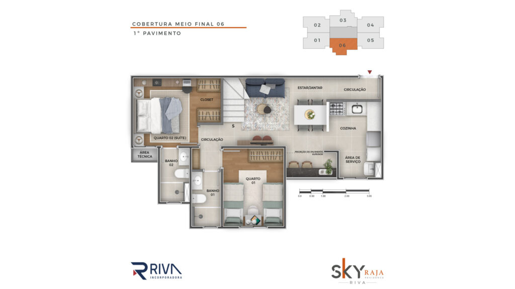 Planta Cobertura Meio Final 6 (2 pav)