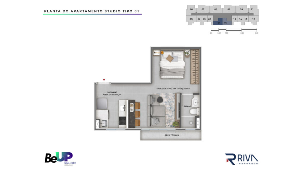 Planta Studio tipo 01