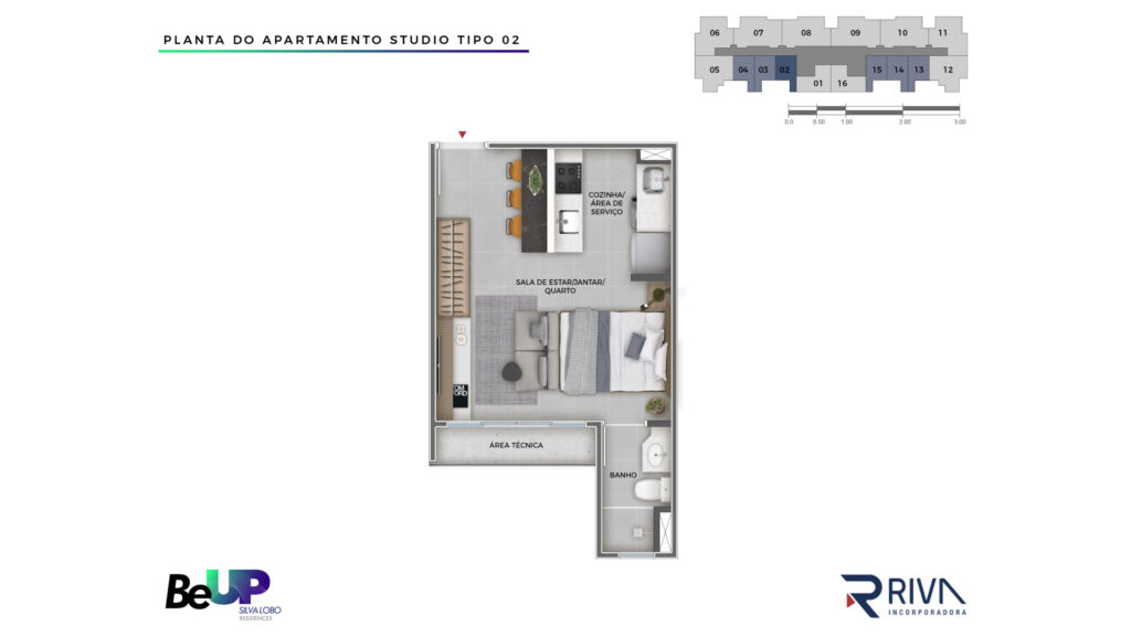 Planta Studio tipo 02