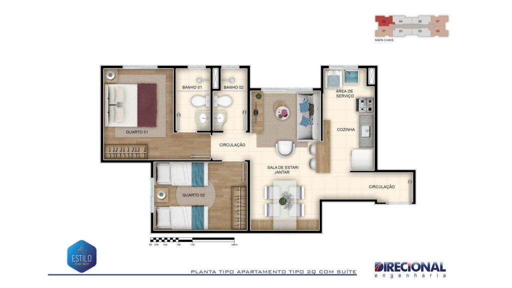 Apartamento 2 Quartos com Suíte