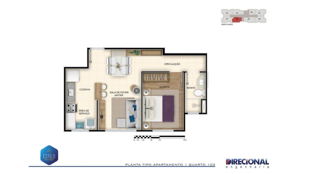 Apartamento 1 Quarto